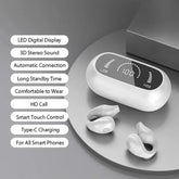 TWS Wireless Headphones Bluetooth 5.2 Bone Conduction Earphones Earclip Design Touch Control LED In Ear Earbuds Sports Headsets